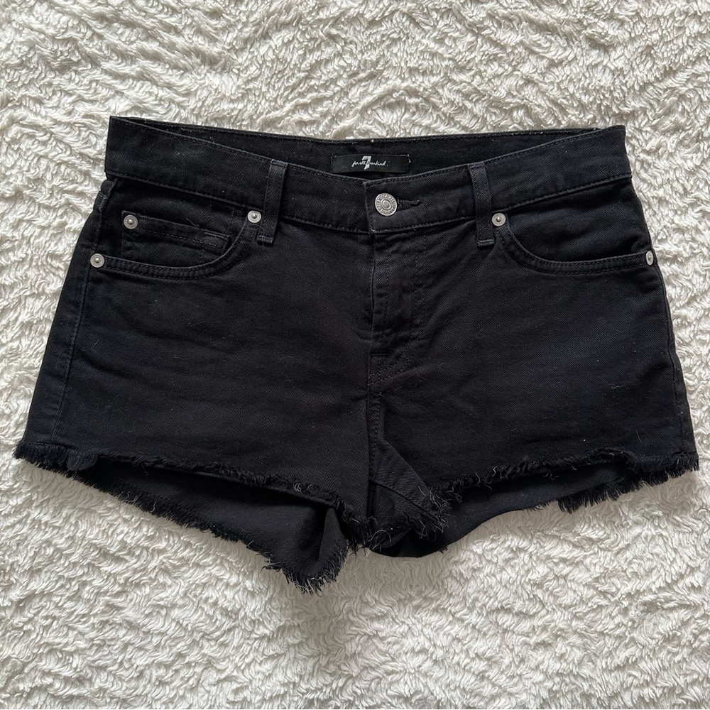 Seven7 Denim Black Jean Shorts
